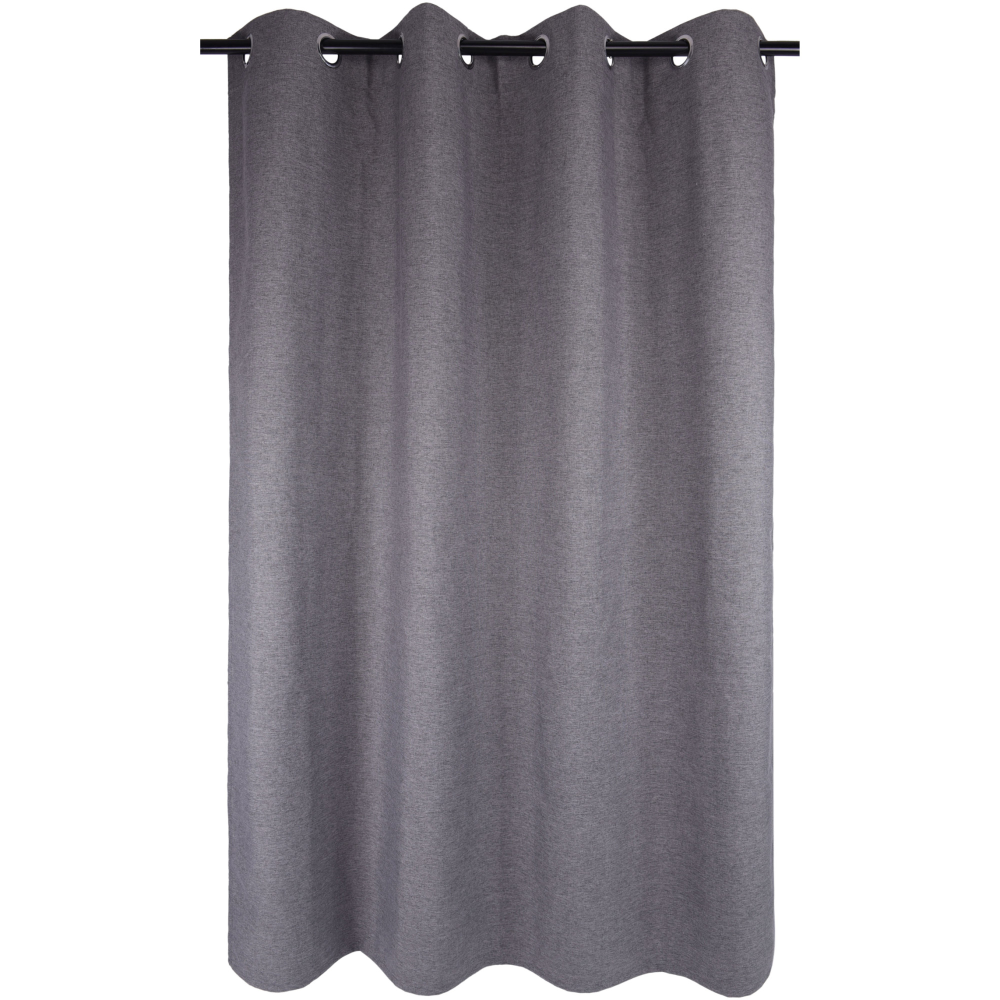 Set draperii Black-out Kring Selected, 2 * 140x245 cm, 100% Poliester, 400 gsm, prindere pe inele, Gri